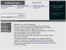 Tablet Screenshot of mathsgoogle.com